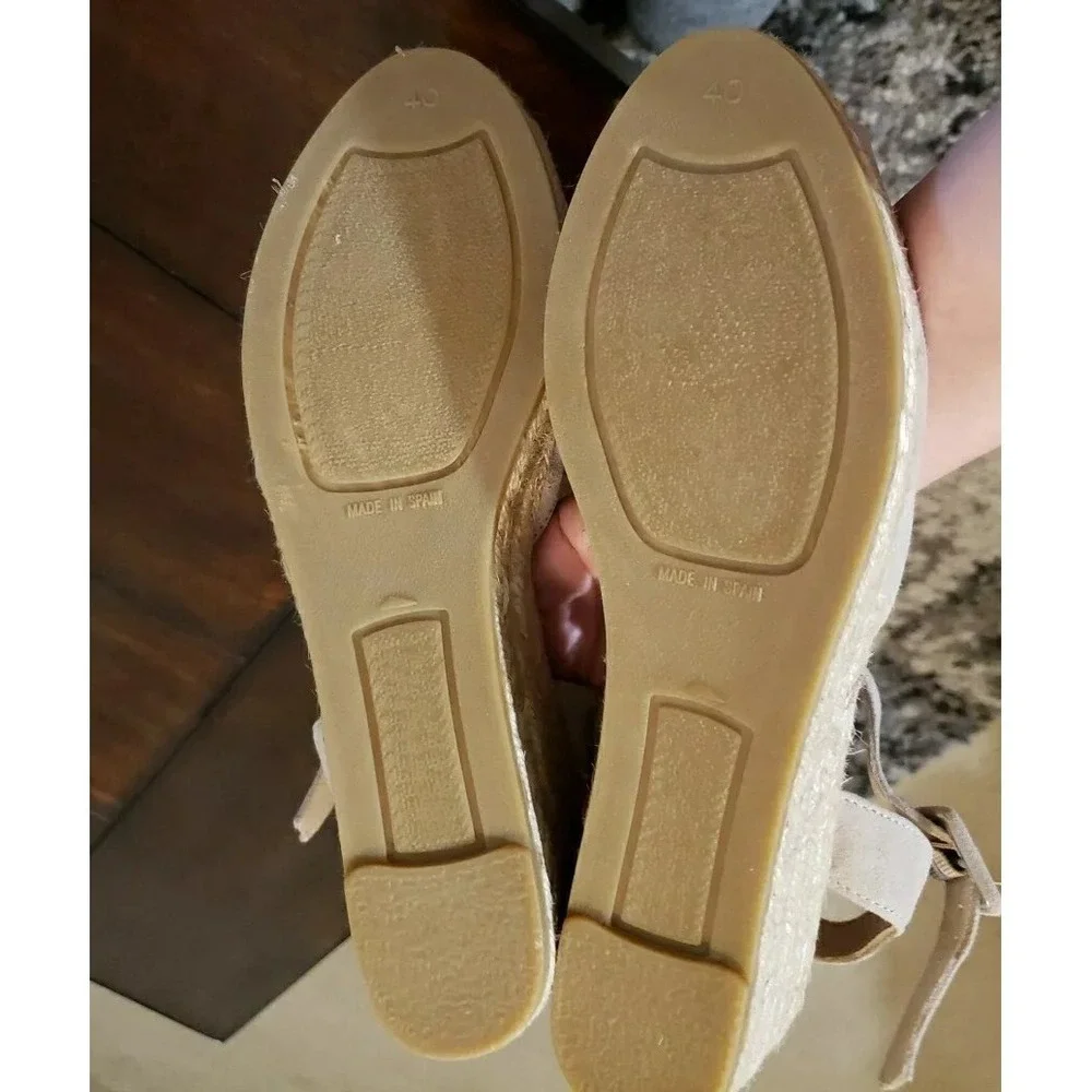 Eric Michael Shannon Suede Wedge Espandrille Sandals Size 40 US 9- 9 1/2